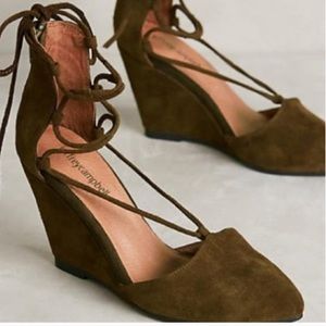 Jeffrey Campbell Ouverte Khaki Suede Shoes